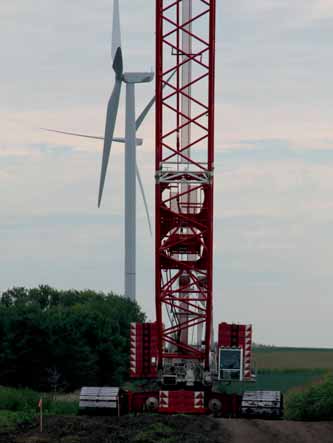 Two Terex® CC2800-1 crawler cranes make short work of Hawkeye Wind Farm